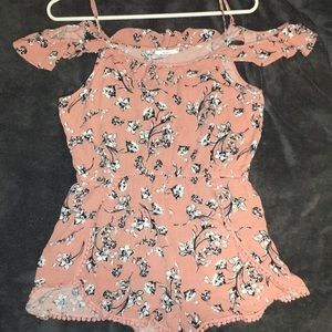 Pink floral Romper